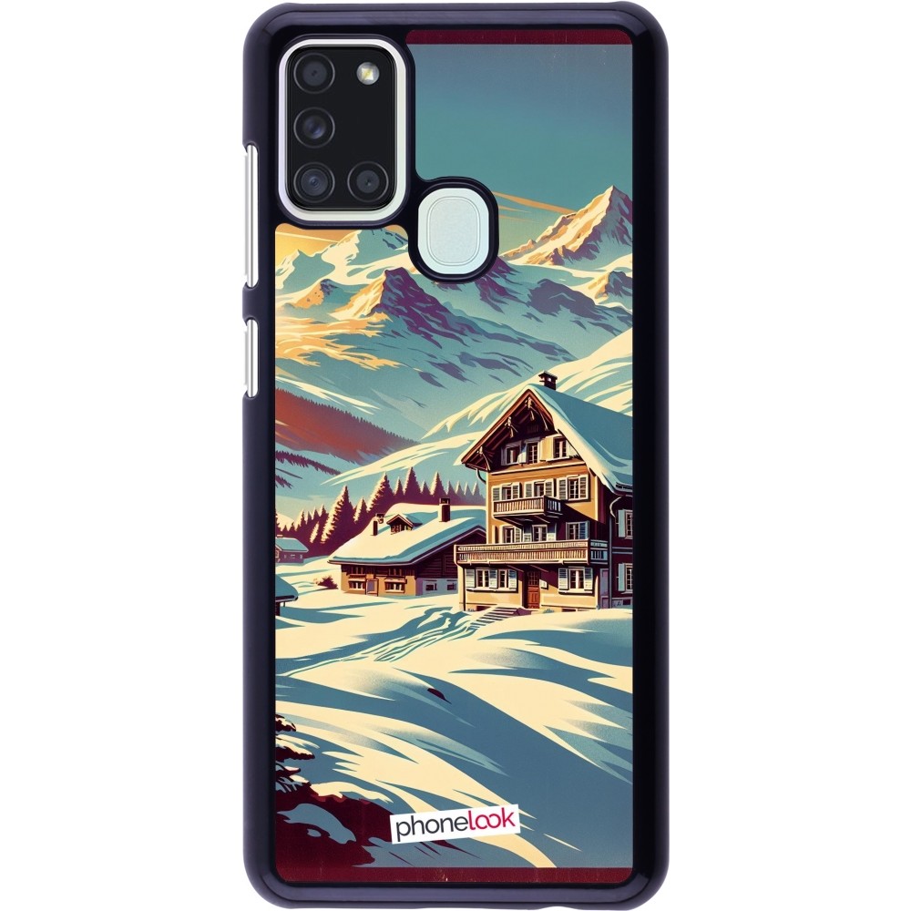 Samsung Galaxy A21s Case Hülle - Chalet Berg verschneit