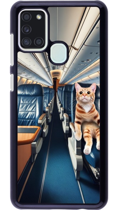 Coque Samsung Galaxy A21s - Chat dans un avion
