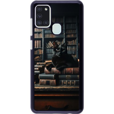 Coque Samsung Galaxy A21s - Chat livres sombres