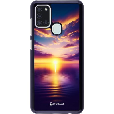 Coque Samsung Galaxy A21s - Coucher soleil jaune violet