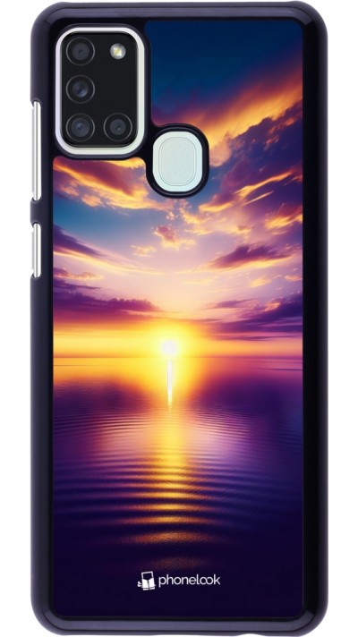 Coque Samsung Galaxy A21s - Coucher soleil jaune violet