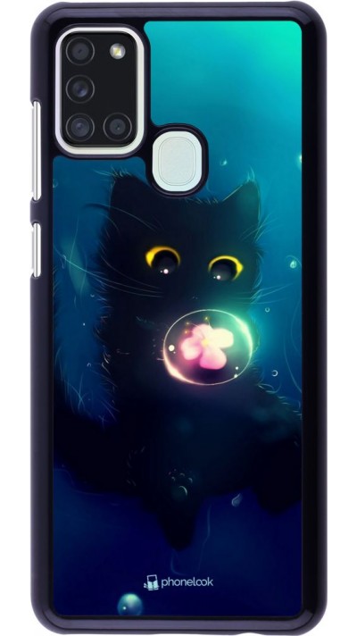 Hülle Samsung Galaxy A21s - Cute Cat Bubble