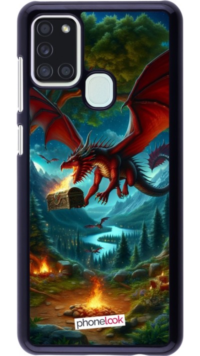 Coque Samsung Galaxy A21s - Dragon Volant Forêt Trésor