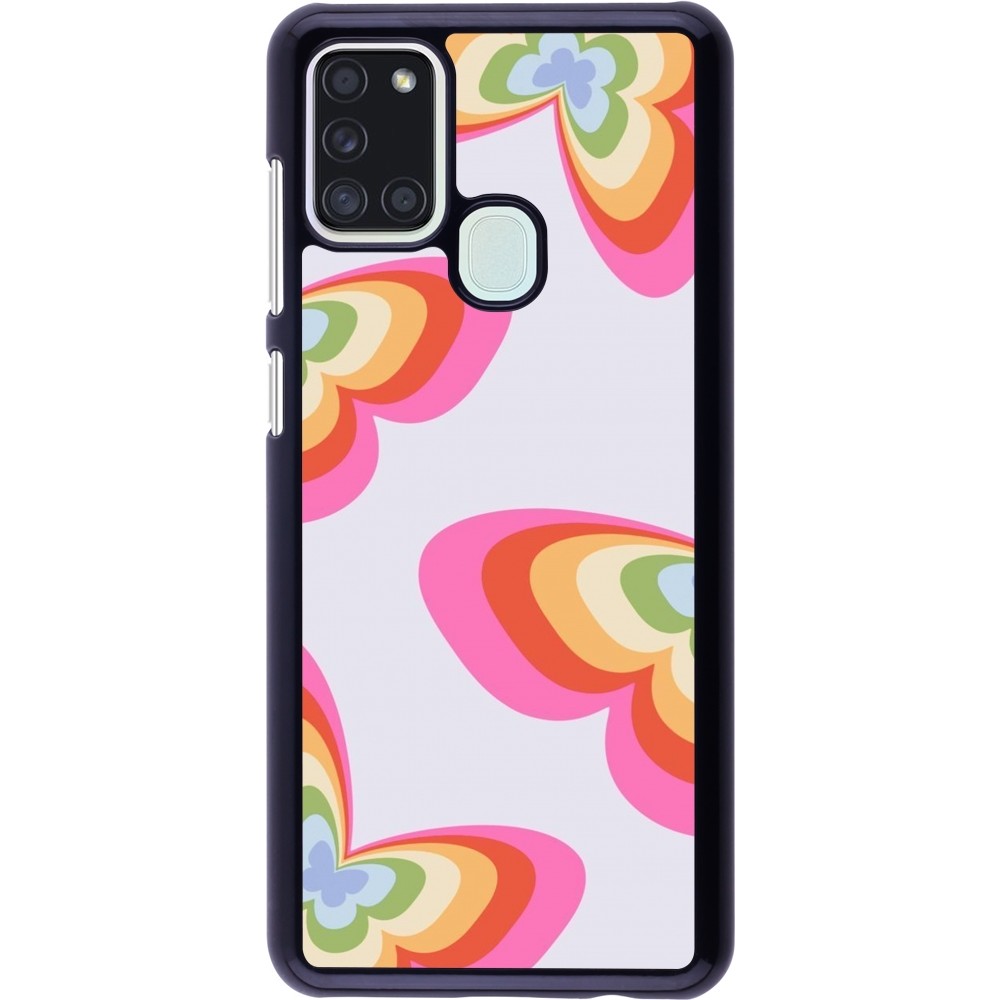 Samsung Galaxy A21s Case Hülle - Easter 2024 rainbow butterflies