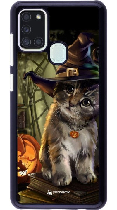 Hülle Samsung Galaxy A21s - Halloween 21 Witch cat