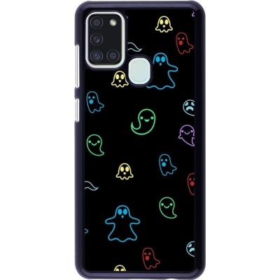 Samsung Galaxy A21s Case Hülle - Halloween 2024 colorful ghosts