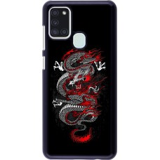 Samsung Galaxy A21s Case Hülle - Japanese style Dragon Tattoo Red Black