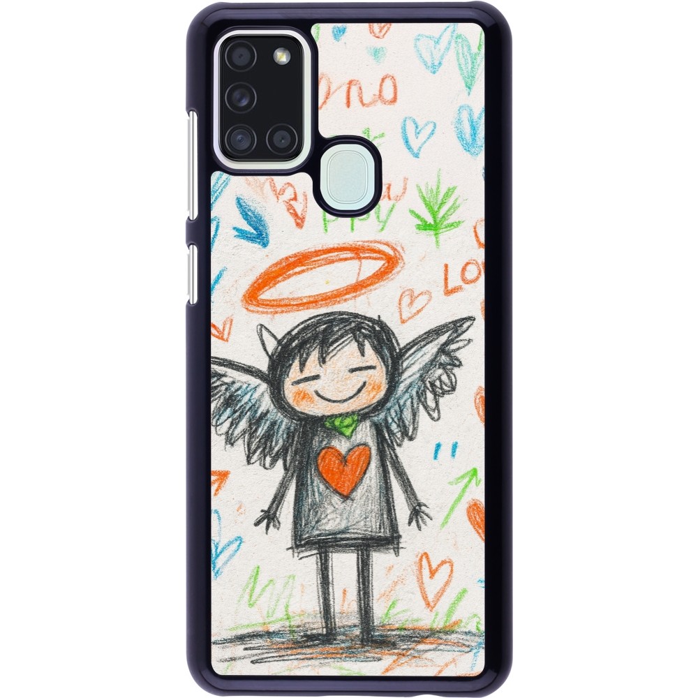 Coque Samsung Galaxy A21s - Little Angel Sketch Love
