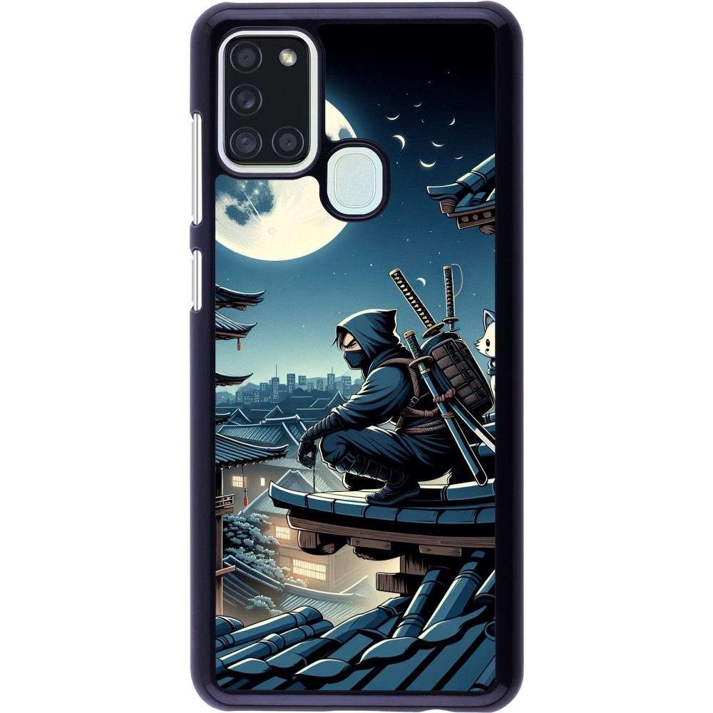 Samsung Galaxy A21s Case Hülle - Ninja unter dem Mond