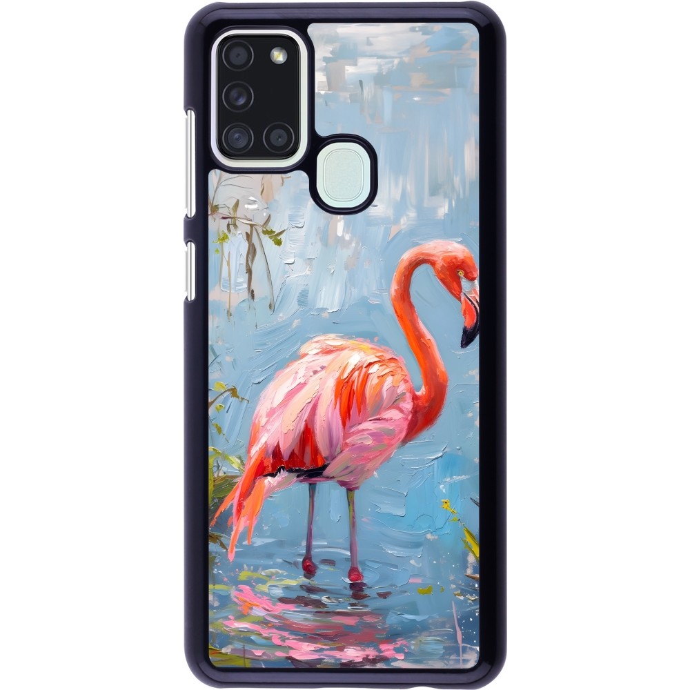 Samsung Galaxy A21s Case Hülle - Paint Flamingo