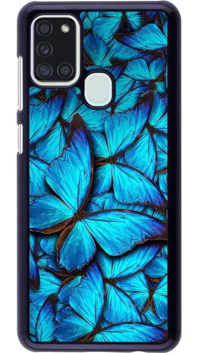 Coque Samsung Galaxy A21s - Papillon - Bleu