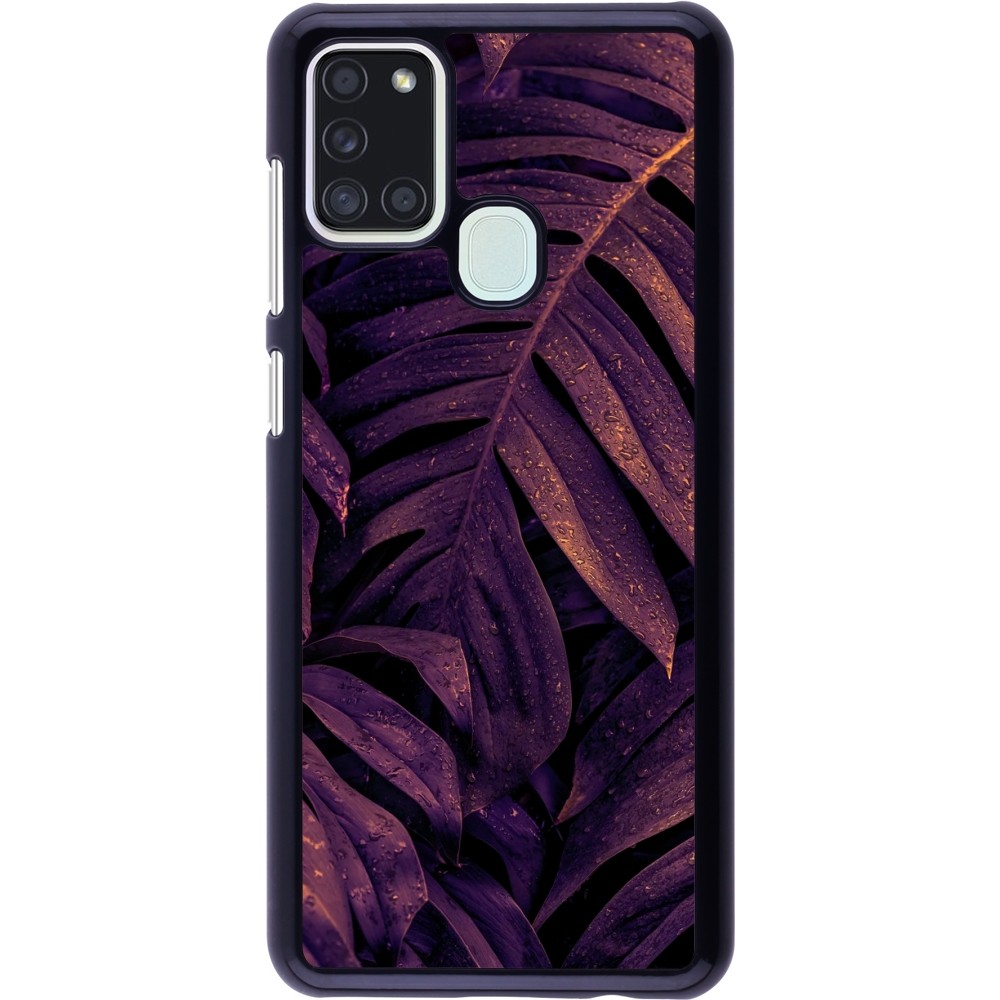 Samsung Galaxy A21s Case Hülle - Purple Light Leaves