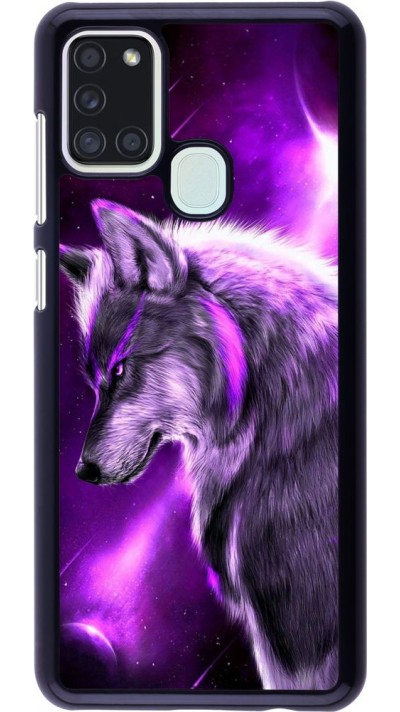 Coque Samsung Galaxy A21s - Purple Sky Wolf