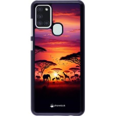 Samsung Galaxy A21s Case Hülle - Safari Sonnenuntergang Wildtiere