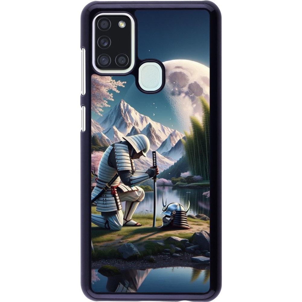 Samsung Galaxy A21s Case Hülle - Samurai Katana Mond