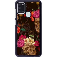 Coque Samsung Galaxy A21s - Skulls and flowers