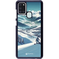 Samsung Galaxy A21s Case Hülle - Snowboarder Berg