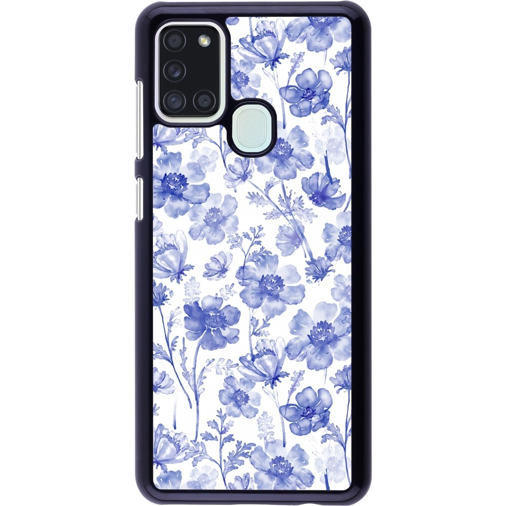 Samsung Galaxy A21s Case Hülle - Spring 23 watercolor blue flowers