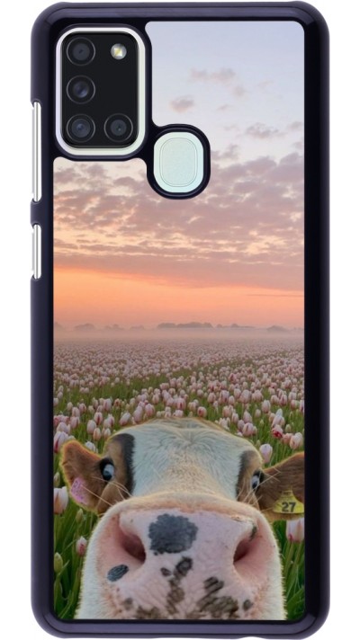 Coque Samsung Galaxy A21s - Cow with tulips 2026