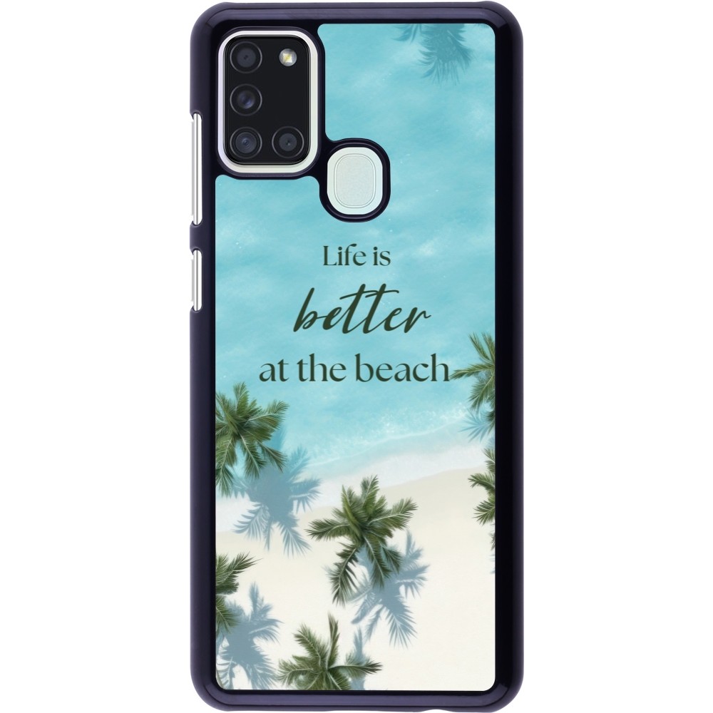 Samsung Galaxy A21s Case Hülle - Summer 2025 Life is better at the beach