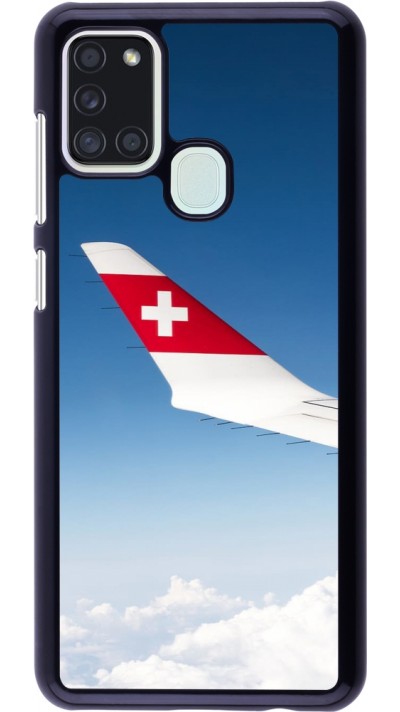 Samsung Galaxy A21s Case Hülle -  Schweizer Nationalfeiertag Sky Swiss Flag