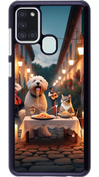 Coque Samsung Galaxy A21s - Valentine 2024 Dog & Cat Candlelight