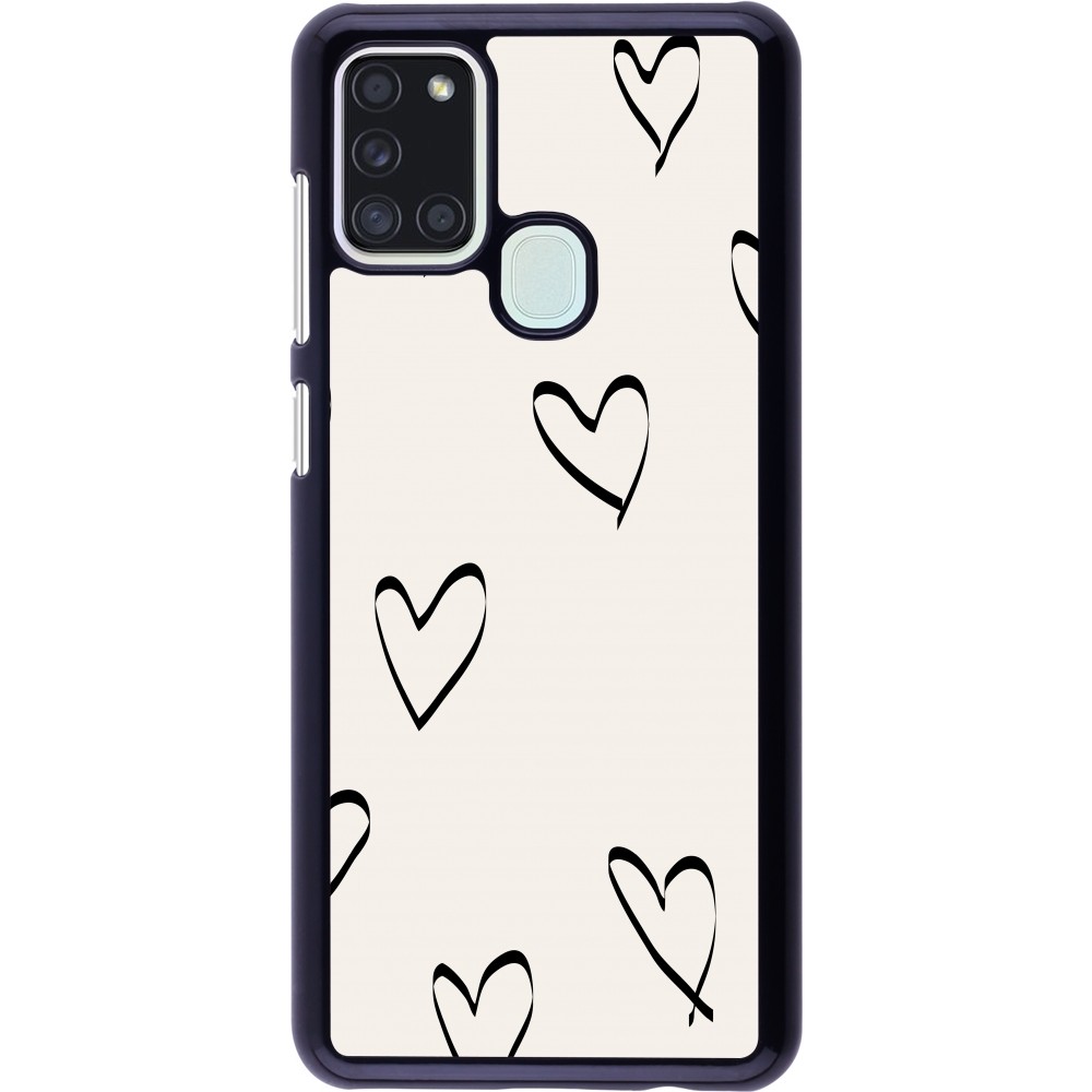 Samsung Galaxy A21s Case Hülle - Valentine 2023 minimalist hearts