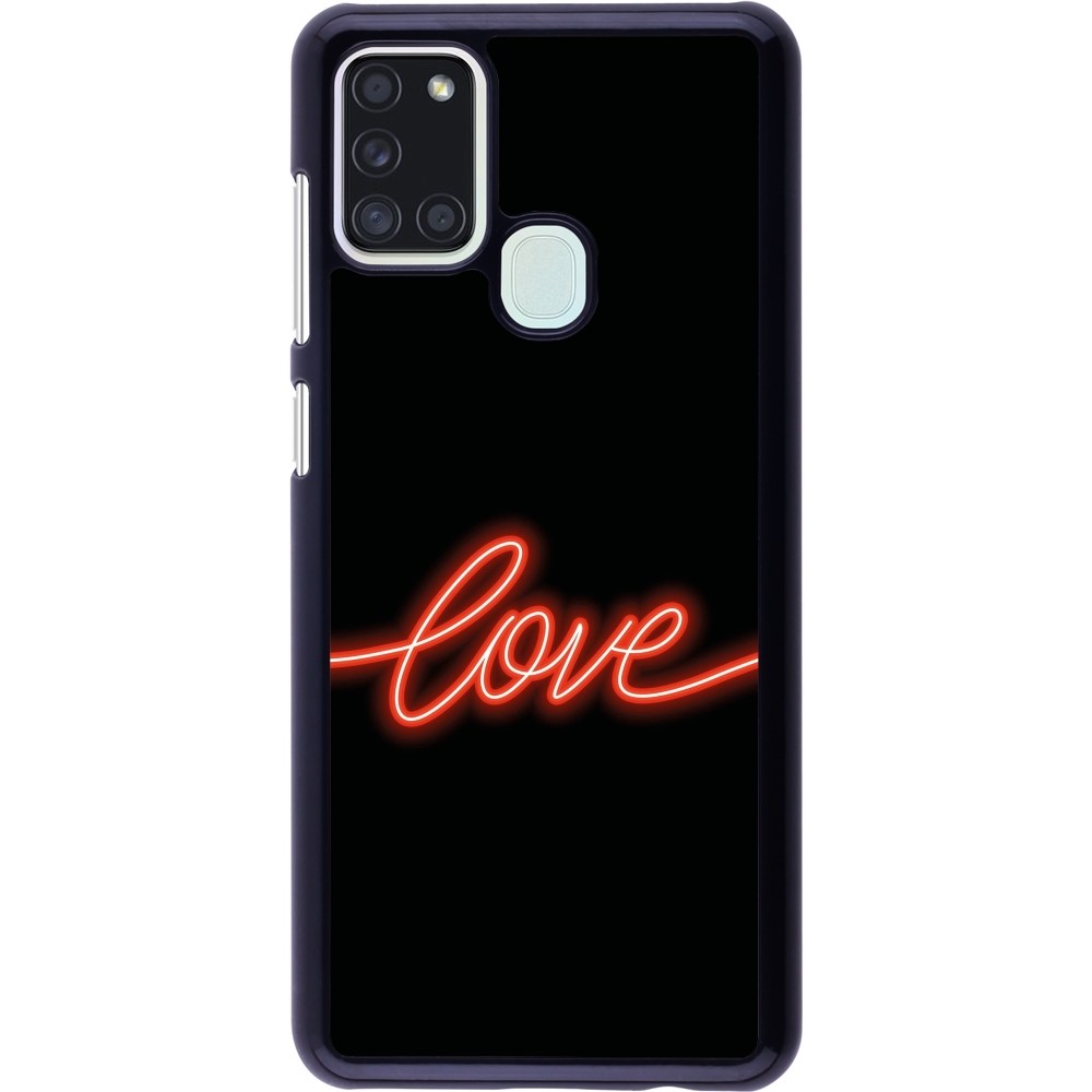 Samsung Galaxy A21s Case Hülle - Valentine 2023 neon love