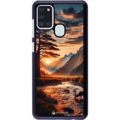 Coque Samsung Galaxy A21s - Valley Sunset Deer Tree