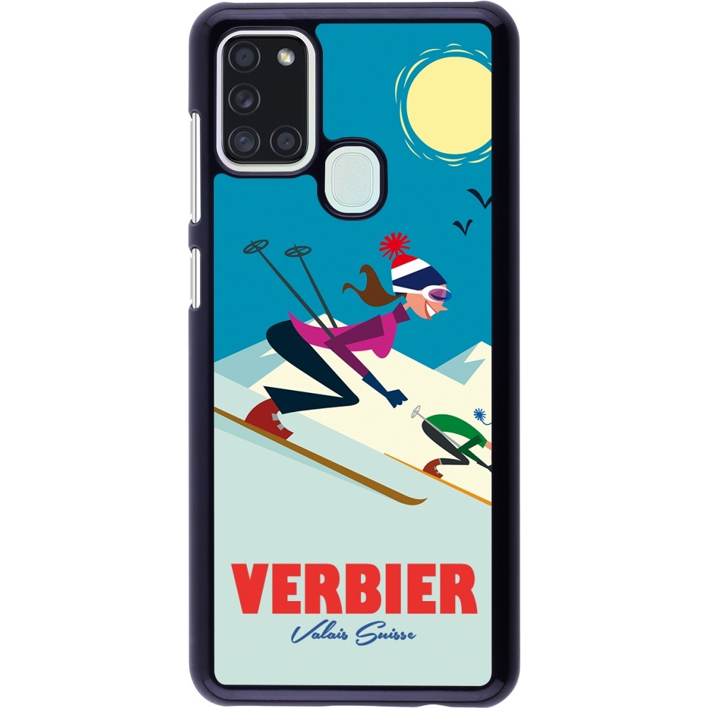 Samsung Galaxy A21s Case Hülle - Verbier Ski Downhill