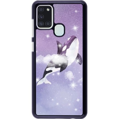 Coque Samsung Galaxy A21s - Whale in sparking stars