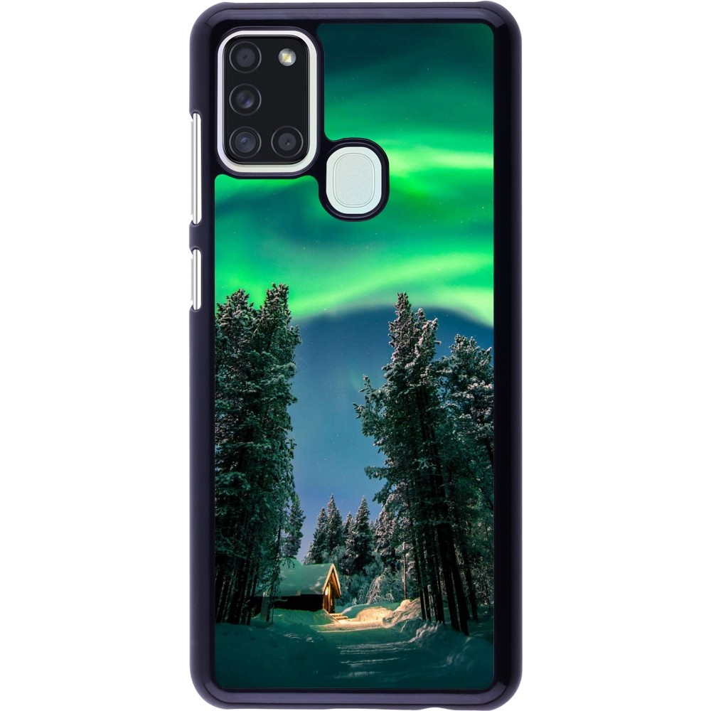 Samsung Galaxy A21s Case Hülle - Winter 22 Northern Lights