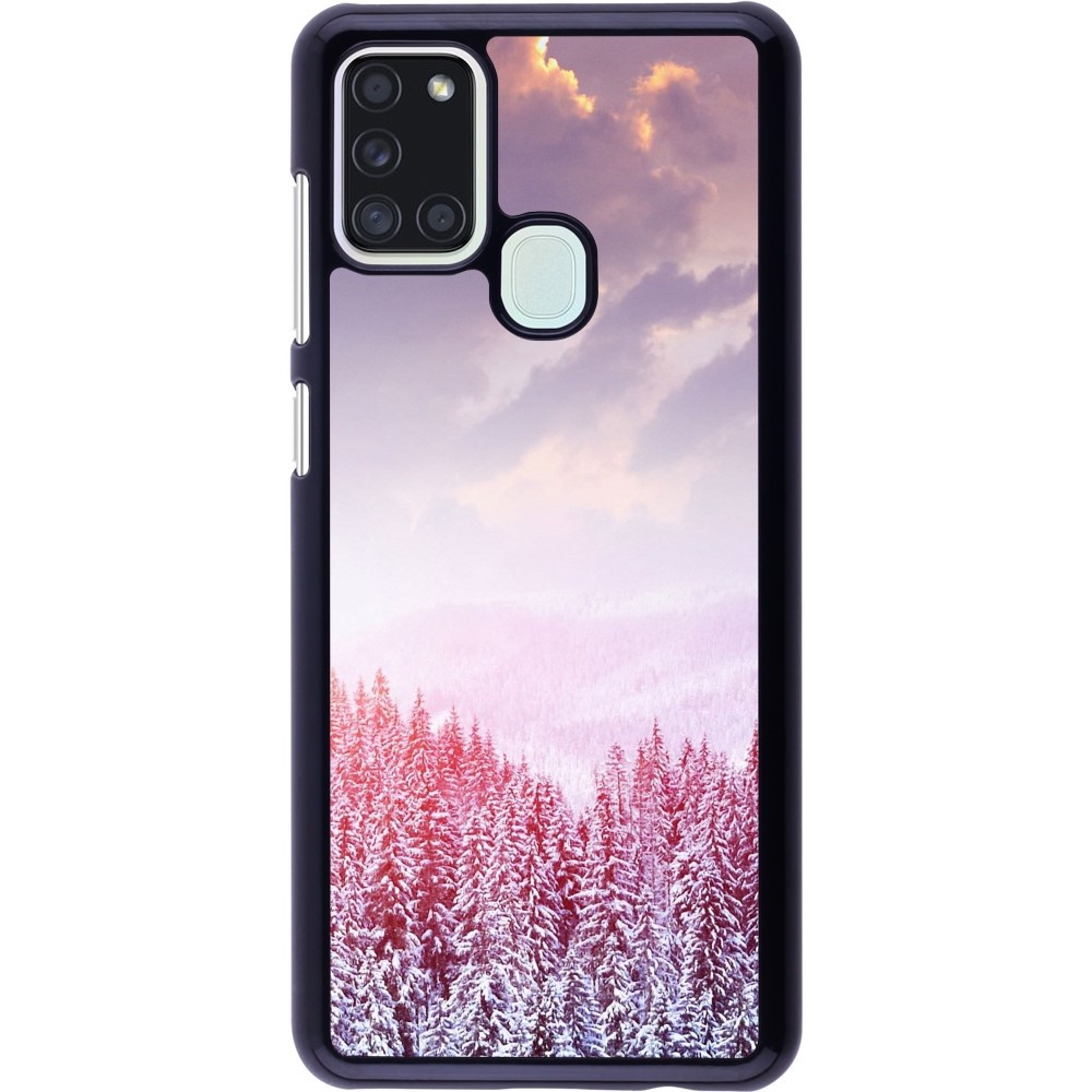 Samsung Galaxy A21s Case Hülle - Winter 22 Pink Forest
