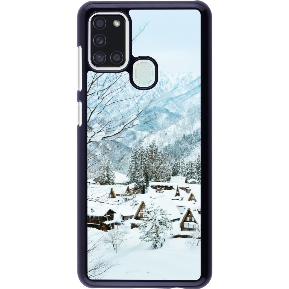 Coque Samsung Galaxy A21s - Winter 25 Winter snowy landscape