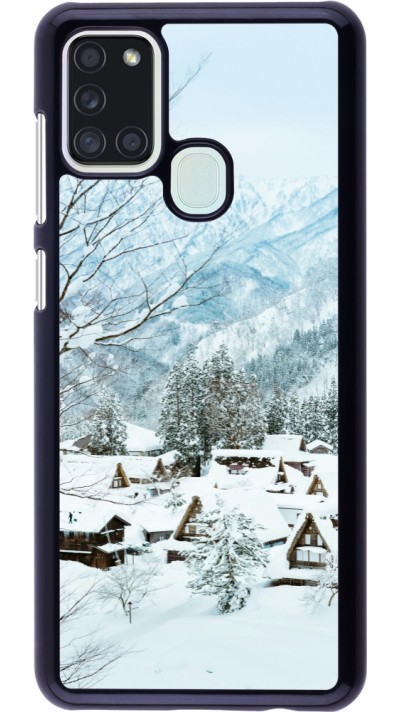 Samsung Galaxy A21s Case Hülle - Winter 25 Winter snowy landscape