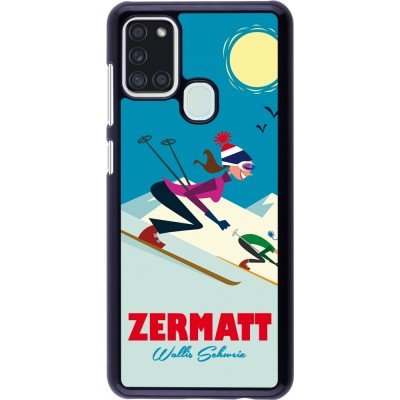 Samsung Galaxy A21s Case Hülle - Zermatt Ski Downhill