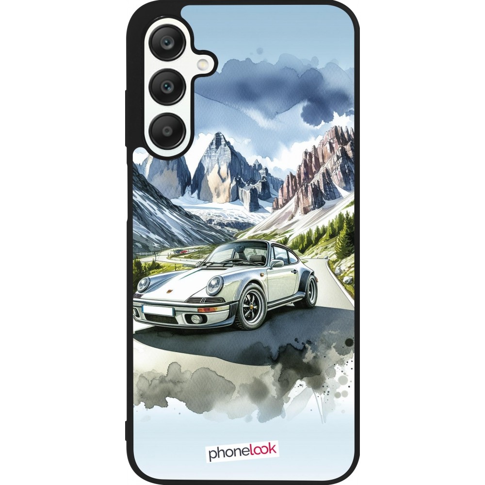 Coque Samsung Galaxy A25 - Silicone rigide noir Porsche 911 Mountain Watercolor