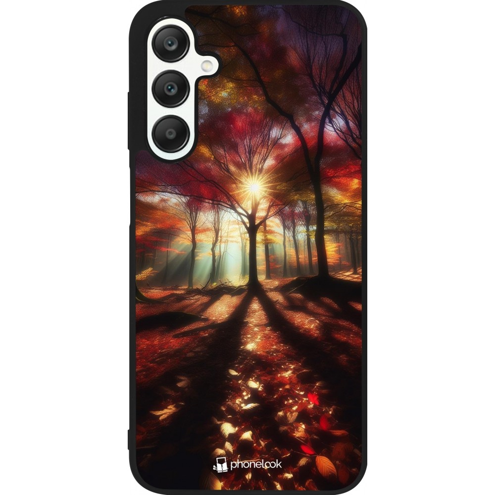 Samsung Galaxy A25 Case Hülle - Silikon schwarz Herbstlicher goldener Glanz