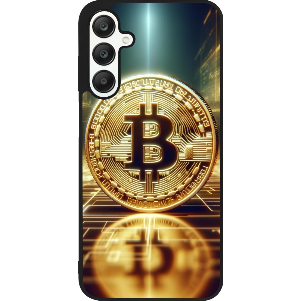 Coque Samsung Galaxy A25 - Silicone rigide noir Bitcoin Standing