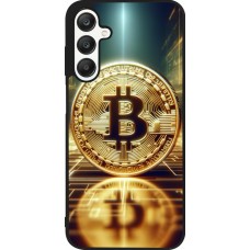 Coque Samsung Galaxy A25 - Silicone rigide noir Bitcoin Standing