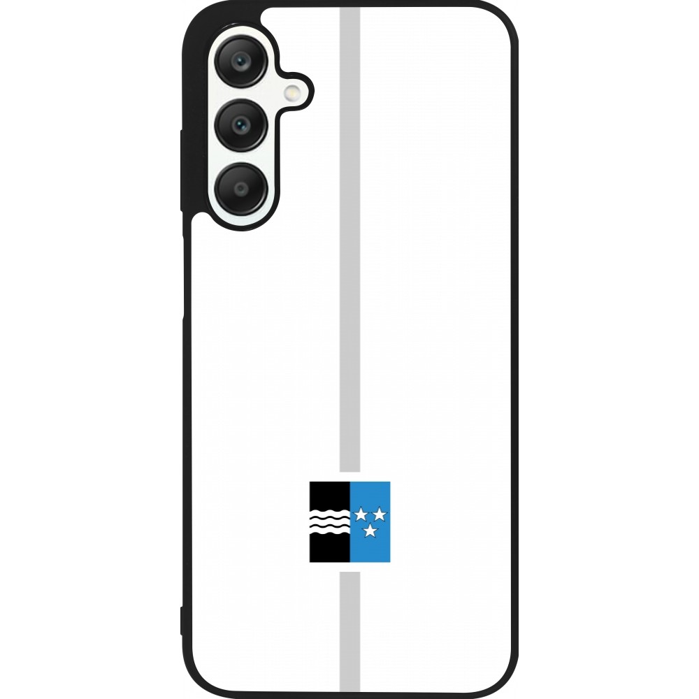Coque Samsung Galaxy A25 - Silicone rigide noir Canton AG blanc