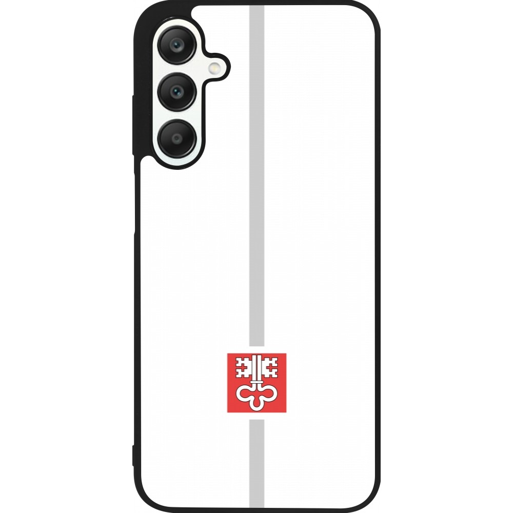 Coque Samsung Galaxy A25 - Silicone rigide noir Canton NW blanc