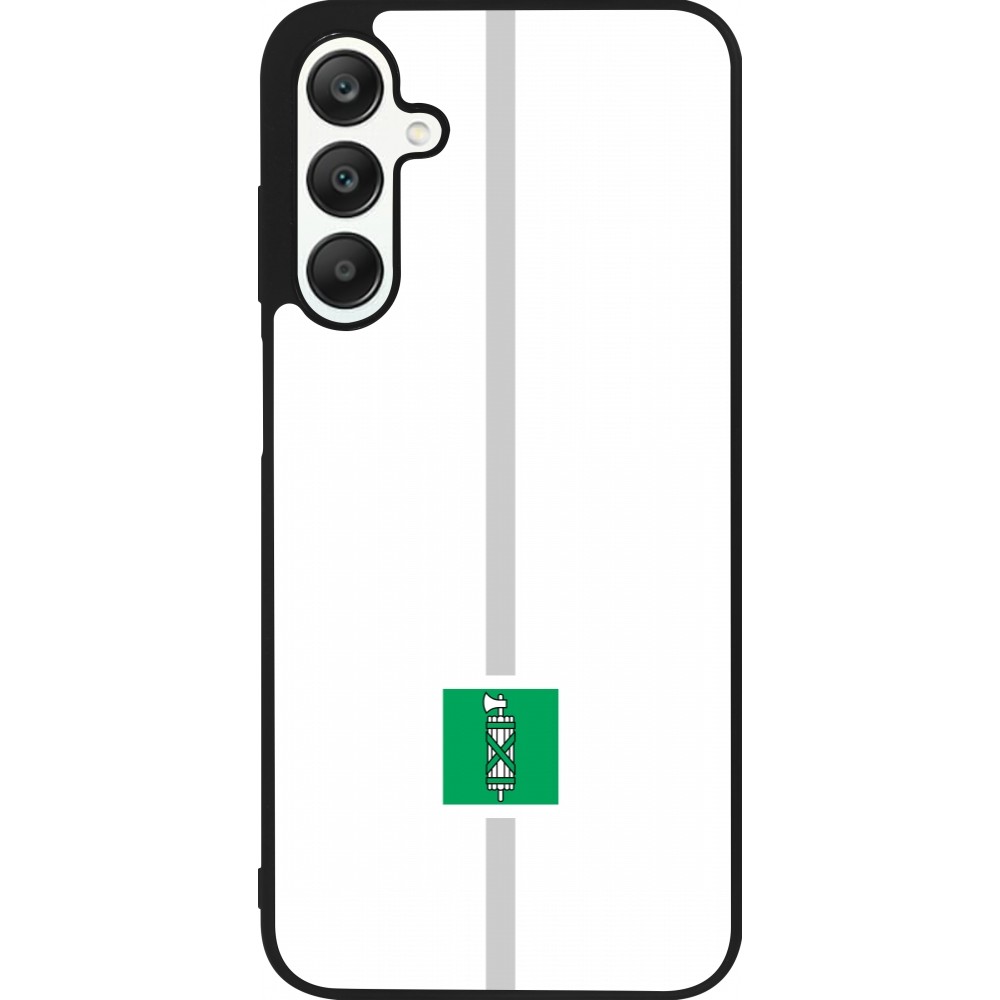Coque Samsung Galaxy A25 - Silicone rigide noir Canton SG blanc