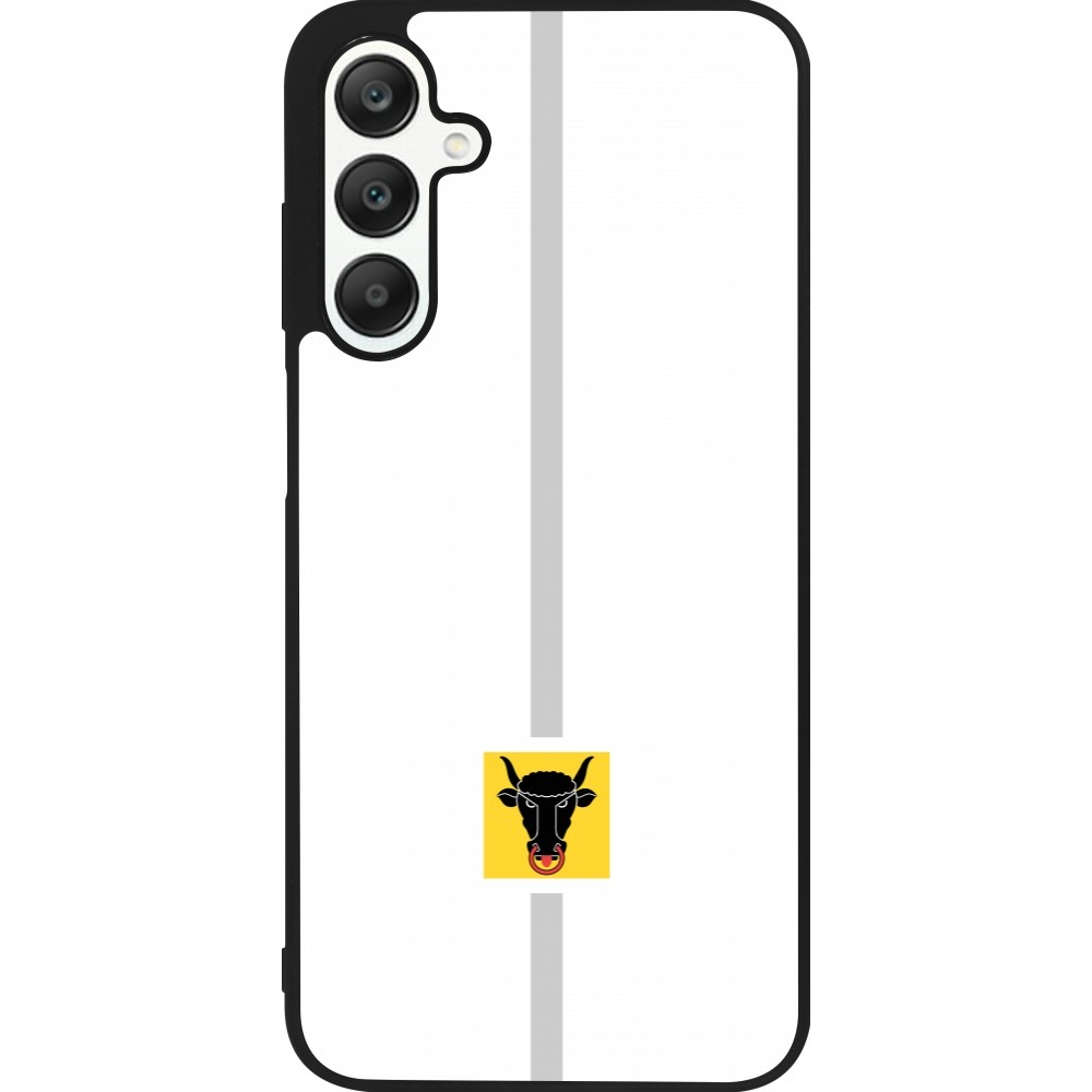 Coque Samsung Galaxy A25 - Silicone rigide noir Canton UR blanc