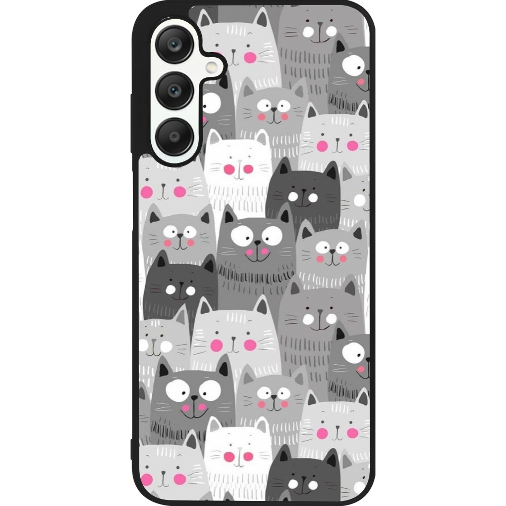 Samsung Galaxy A25 Case Hülle - Silikon schwarz Katzenschwärme