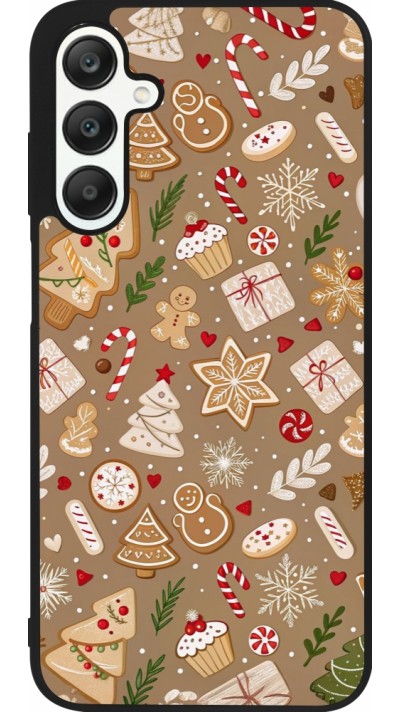 Samsung Galaxy A25 Case Hülle - Silikon schwarz Christmas 25 Pattern Ginger Cookie