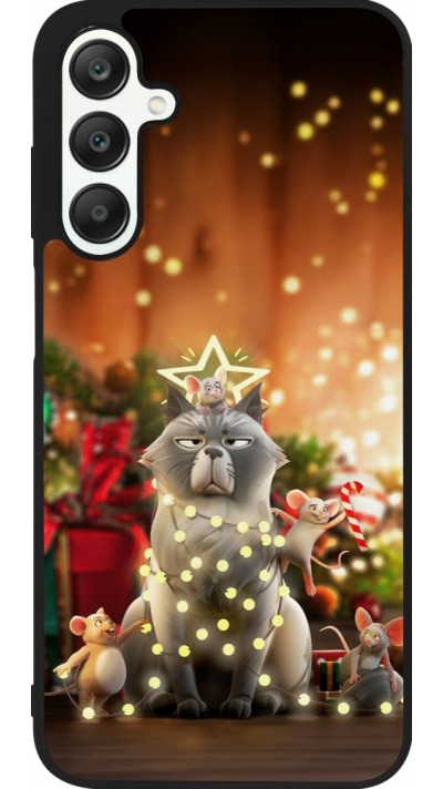 Samsung Galaxy A25 Case Hülle - Silikon schwarz Christmas 25 Xmas Cat