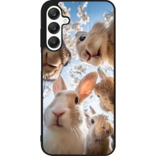 Samsung Galaxy A25 Case Hülle - Silikon schwarz Easter 2026 Rabbits