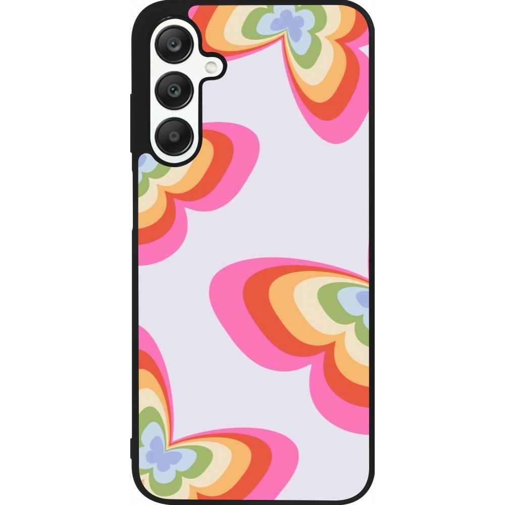 Coque Samsung Galaxy A25 - Silicone rigide noir Easter 2024 rainbow butterflies