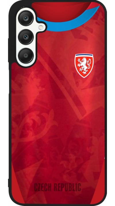 Coque Samsung Galaxy A25 - Silicone rigide noir Maillot de football République Tchèque personnalisable